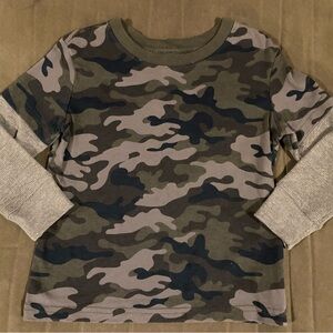 Jumping Beans Green and Gray Camouflage Long Sleeve Tee